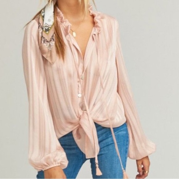 Show Me Your MuMu Tops - SHOW ME YOUR MUMU blushe pink long sleeve blouse